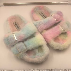 Women’s Steve Madden Tiedye Fur Slippers